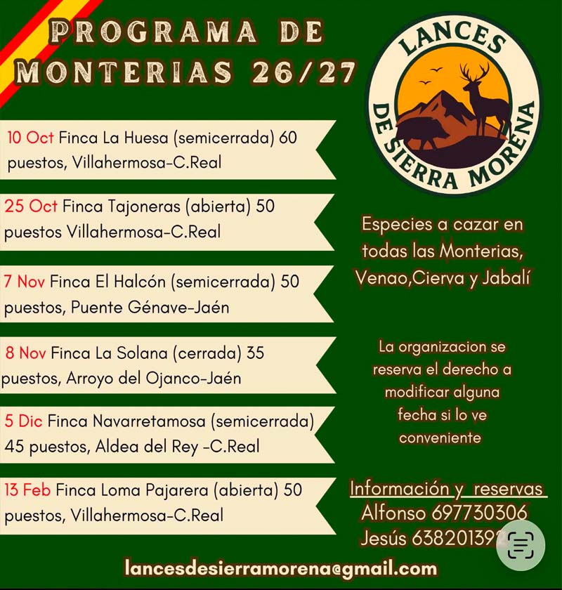 Programa Monterias LANCES DE SIERRA MORENA